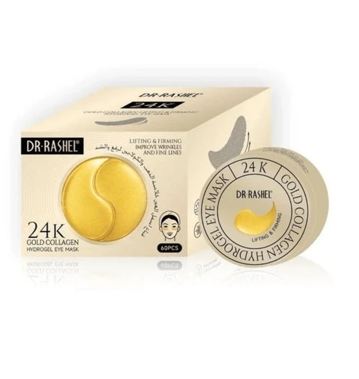 Dr. Rashel 24K Gold Collagen Hydrogel Eye Mask 60 pcs jar and carton