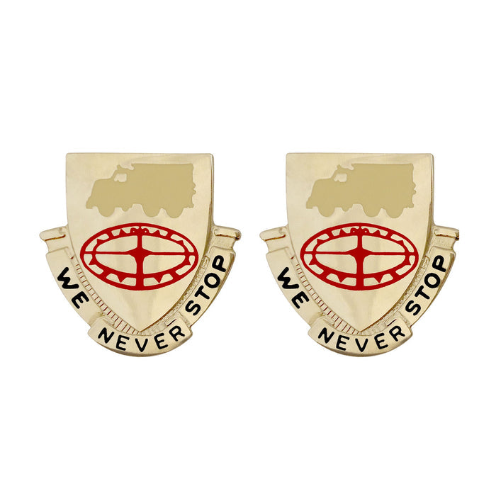 49th Transportation Battalion Unit Crest (We Never Stop) Army Unit Crests