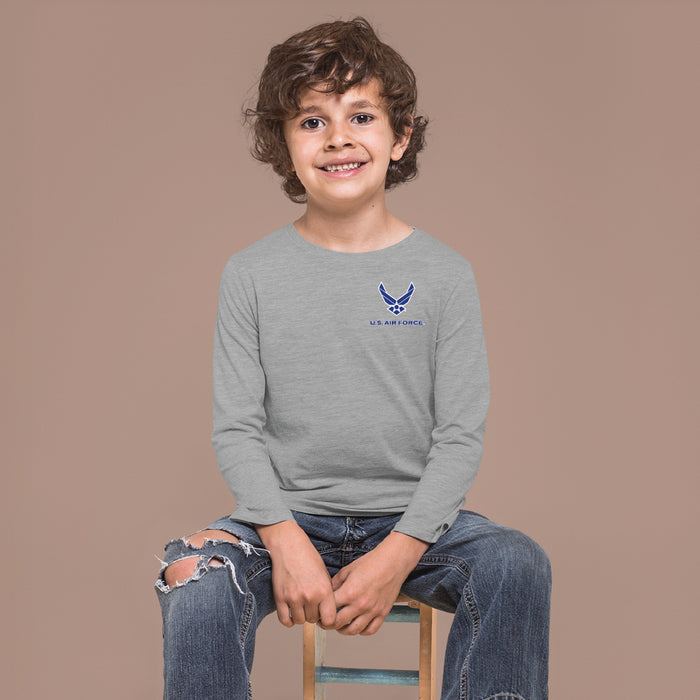 Air Force Wings Youth Left Chest Long Sleeve T-Shirt