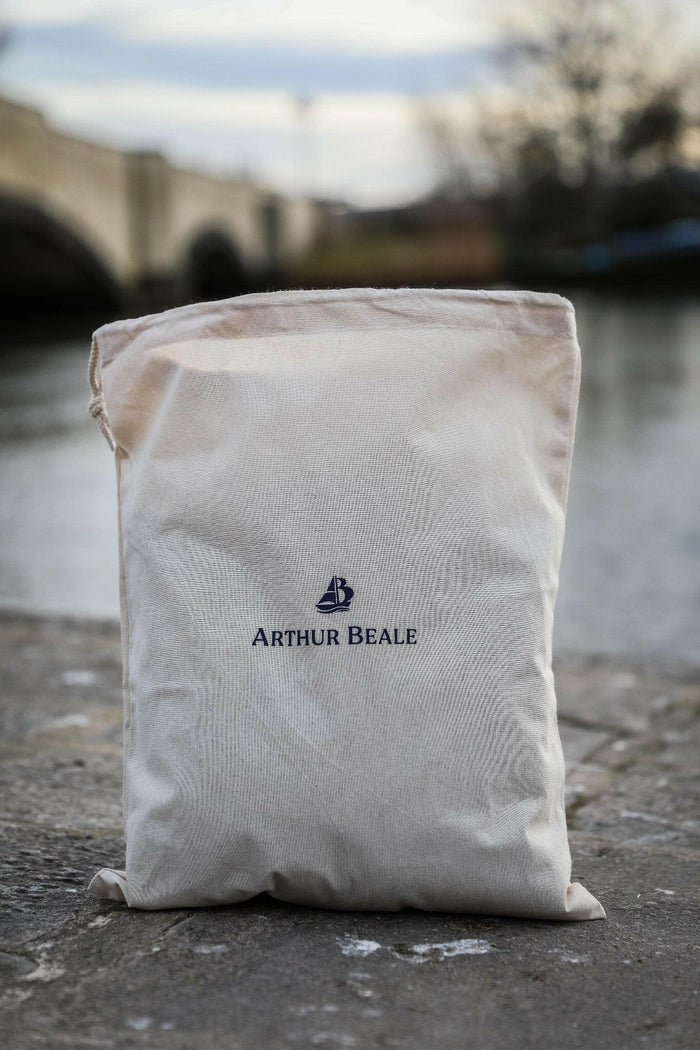 ONE FREE 100% recycled cotton bag with each Arthur Beale pullover purchase.
