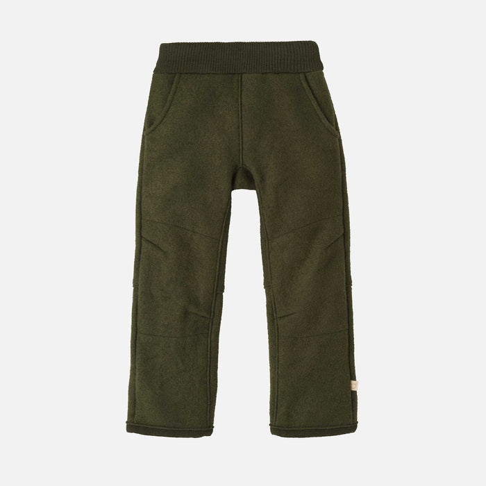 Baby & Kids Boiled Wool Pull On Trousers - Olive