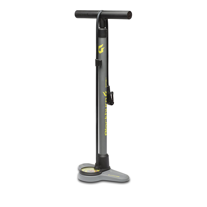 Blackburn Piston 2 Floor Pump - Grey & Hiviz yellow