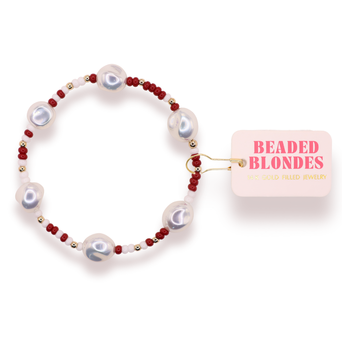 Bracelet Sadie Sprinkle Maroon & White