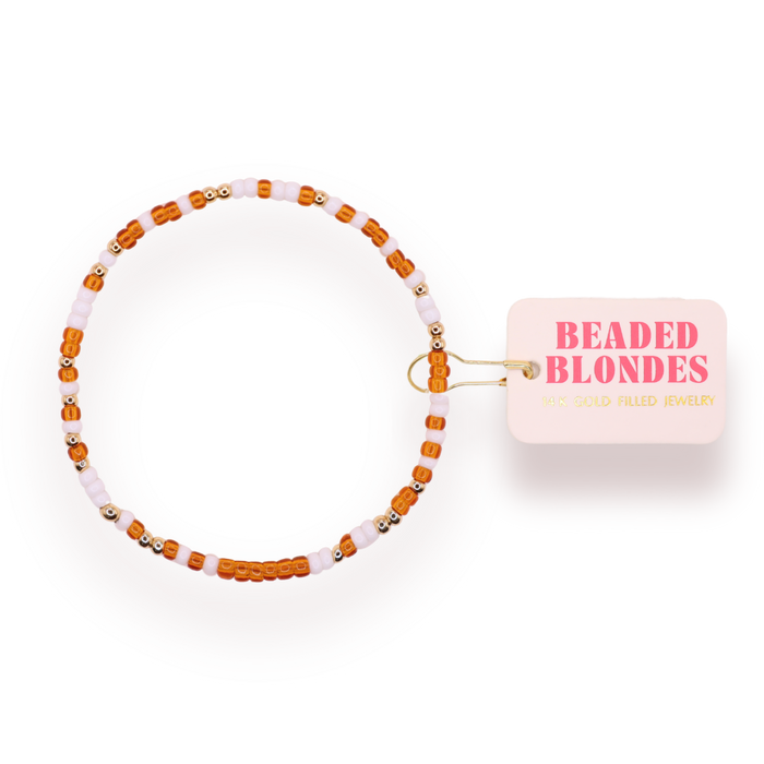 Bracelet Sprinkle Burnt Orange & White