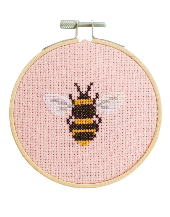 Bumble Bee Beginner's Cross Stitch Kit, Cotton Clara