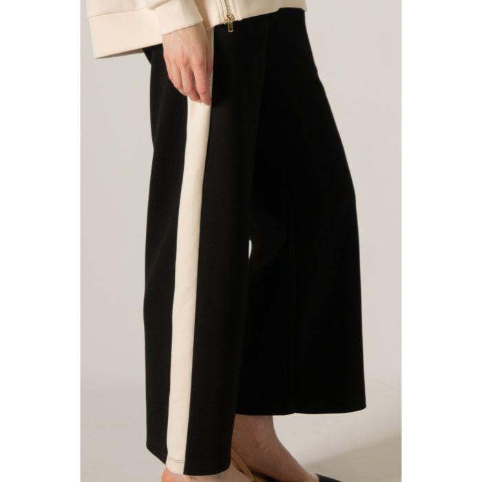BYC - P. CILL Butter Modal, Side Stripe, Wide Leg Pants 0028 - Black
