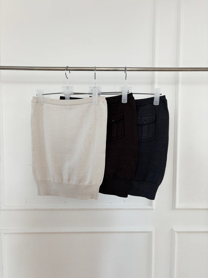 Cargo Pocket Knit Tube Top
