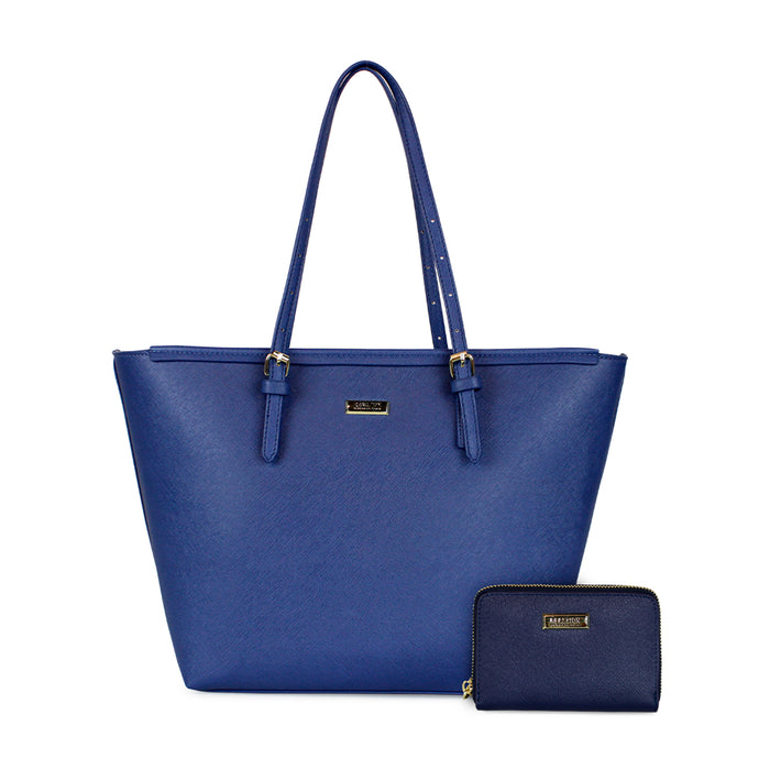Cartera Tempo + Billetera Trifold azul