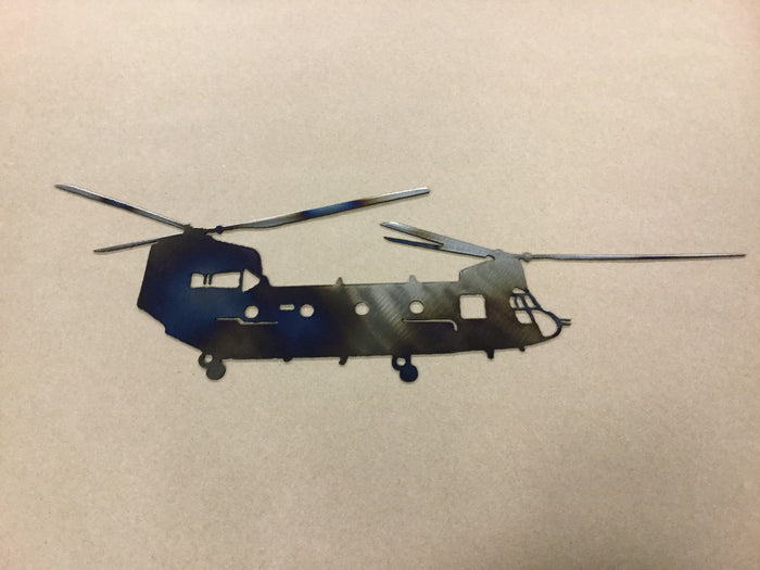 CH-47 Chinook Helicopter Silhouette - metal wall art