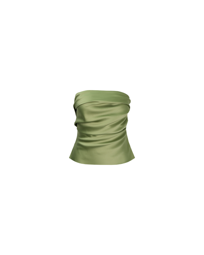 CHER SATIN BODICE OLIVE
