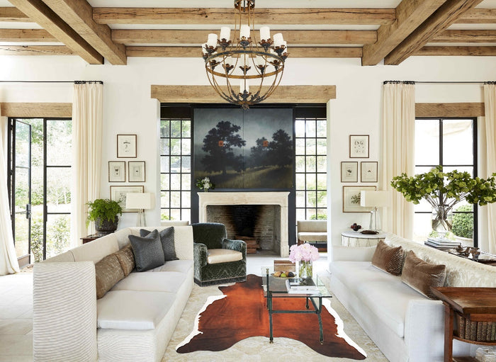 Chocolate and White Cowhide Rug #B2874