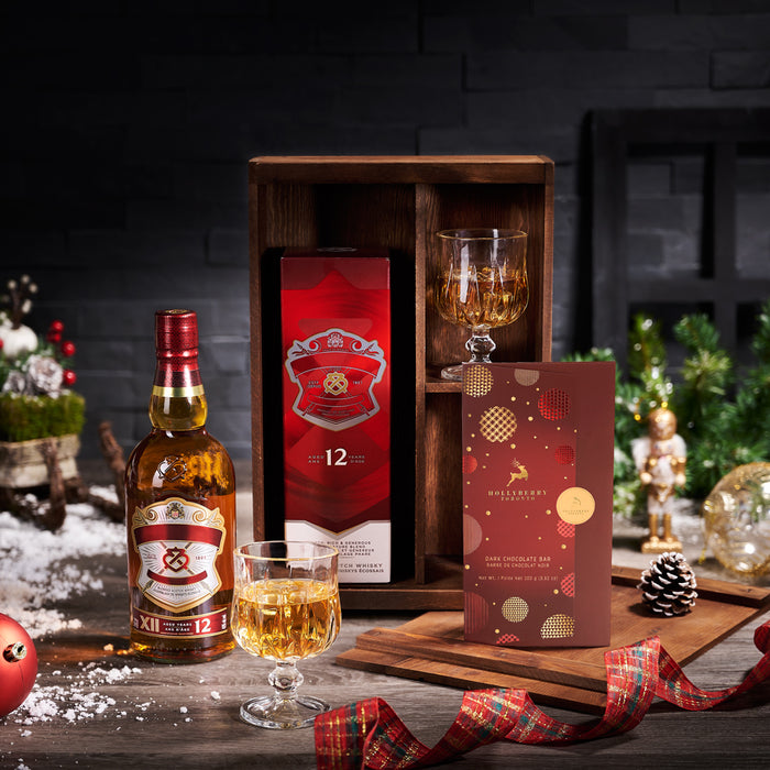 Christmas Chocolate & Liquor BroCrate, chocolate gift basket, chocolate gift, chocolate, liquor gift basket, liquor gift, liquor, christmas gift basket, christmas gift, christmas, holiday gift basket, holiday gift, holiday