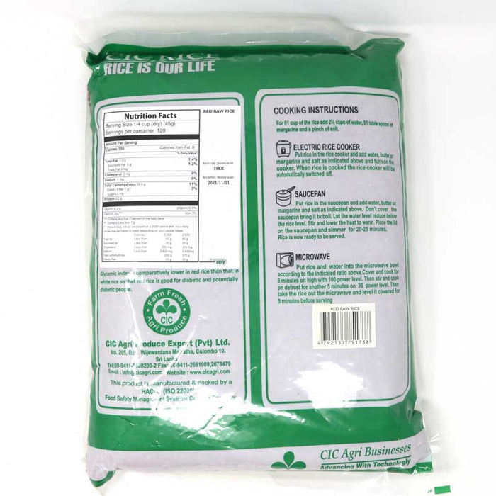 CIC Red Raw Rice Information