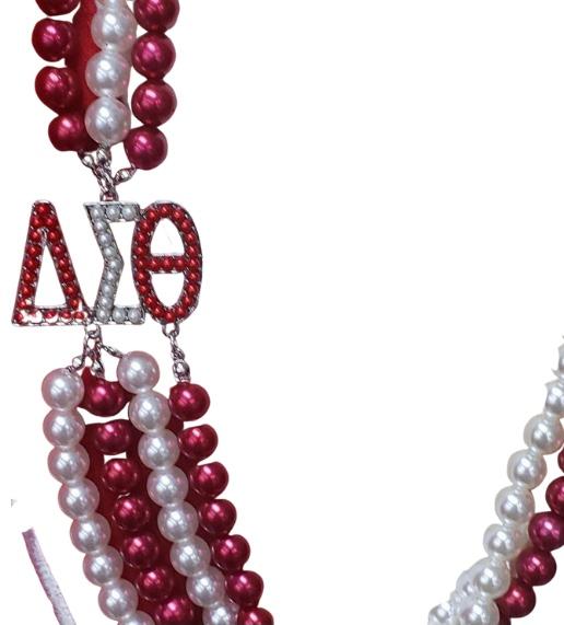 DST Red & White Layered Necklace
