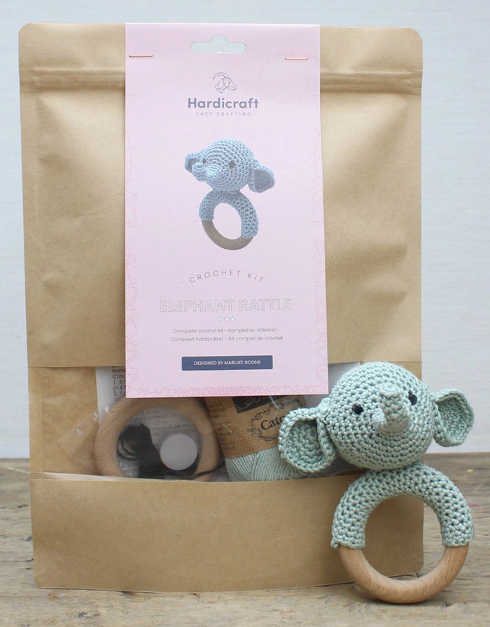 Elephant Baby Rattle Crochet Kit, Hardicraft