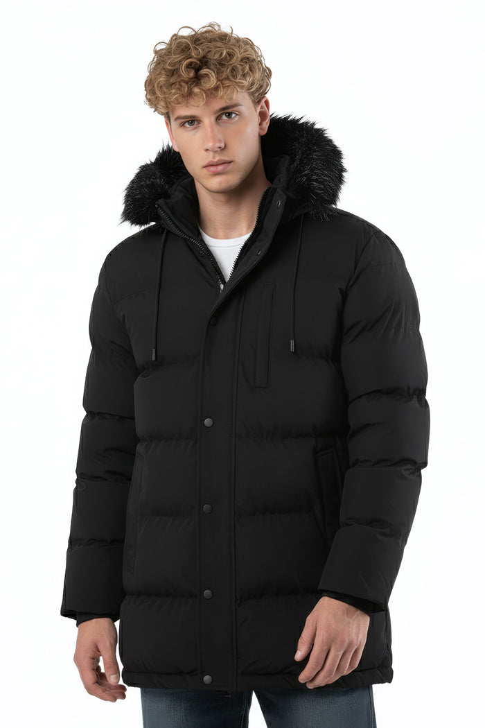 Faux Fur Hooded Parka Jacket