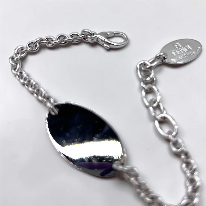 FENDI セレリア selleria シルバー チェーン ブレスレット 925 STERLING オーバル ロゴ プレート