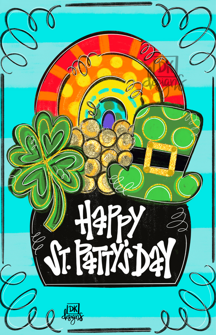 Flag Pot of Gold Garden Glam Happy St Pattys Day