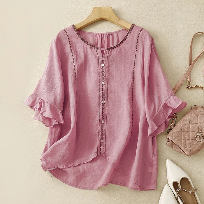 Gia™ | Pattern Ruffle Sleeve Blouse