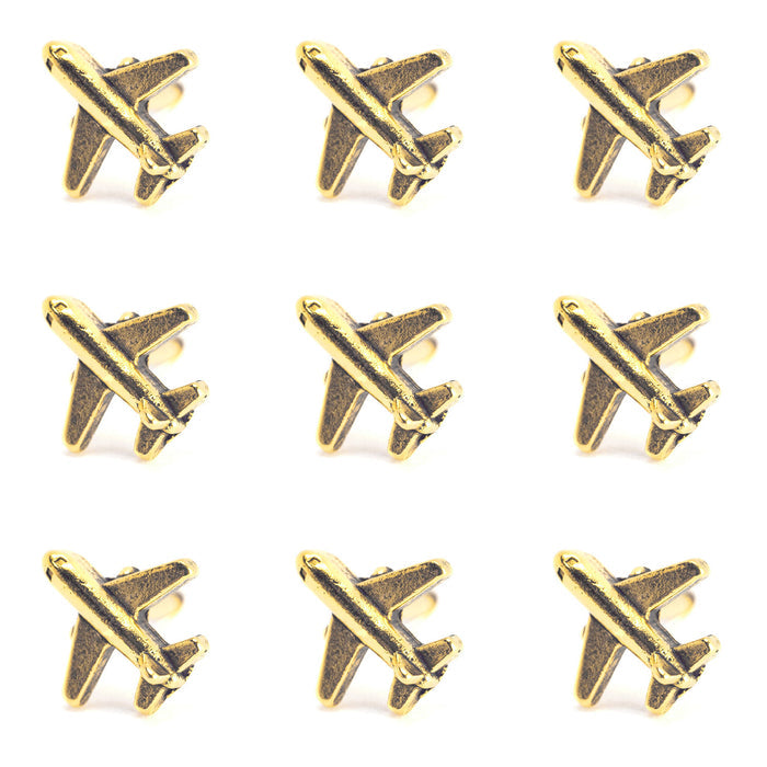 Gold Plane Map Push Pins