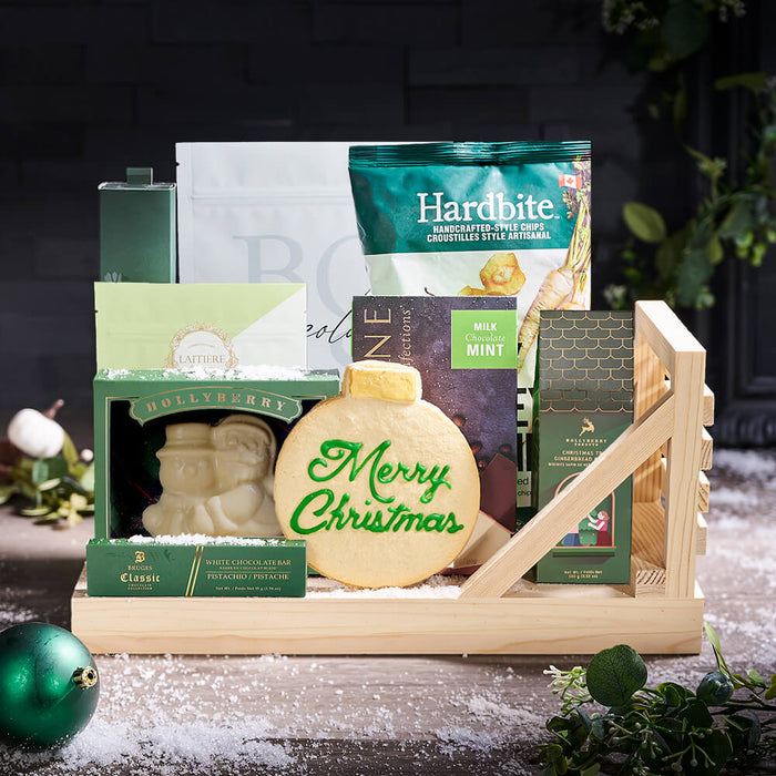 Gourmet Holiday Snack Sleigh, christmas gift, christmas, holiday gift, holiday, gourmet gift, gourmet, chocolate gift, chocolate