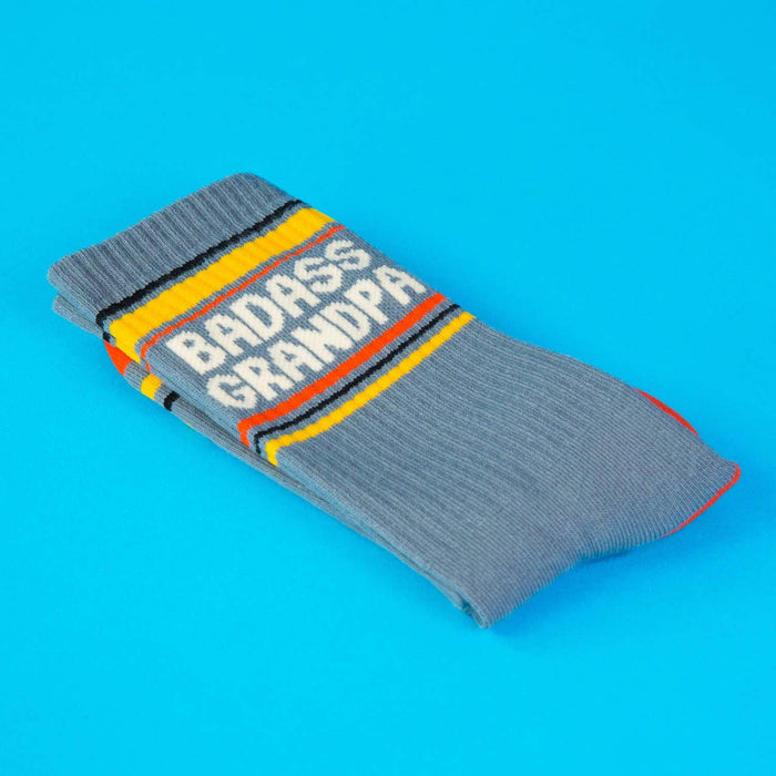 Gumball Poodle Gym Socks 'Badass Grandpa'