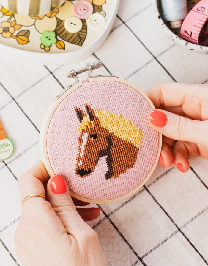 Horse Beginner's Cross Stitch Kit, Cotton Clara
