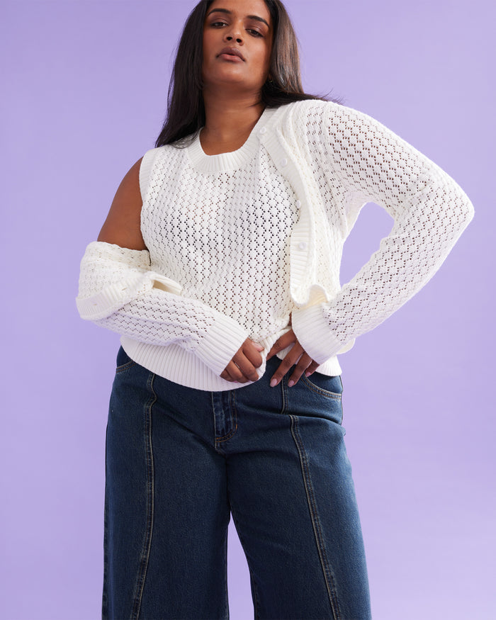 JESSA CARDIGAN WHITE
