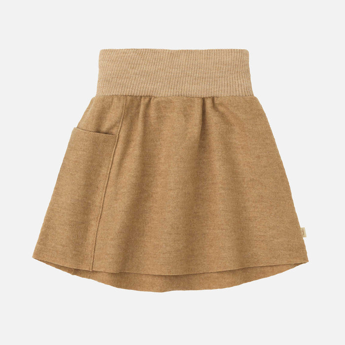 Kids Boiled Merino Wool Skirt - Caramel