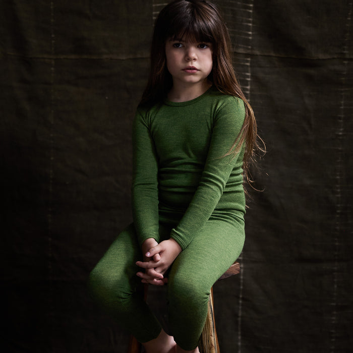 Lark Baby & Kids Top - Merino Wool & Silk - Forest