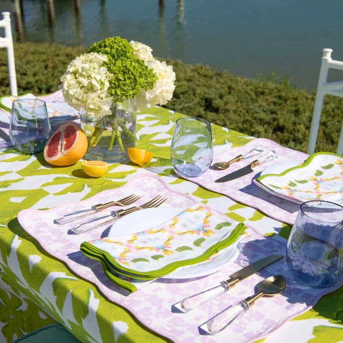 Laura Park - Dinner Napkins - Scalloped - Dogwood - Findlay Rowe Designs
