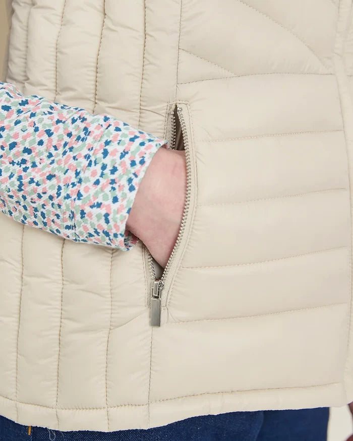 Lightly Padded Quilted Gilet - Stone