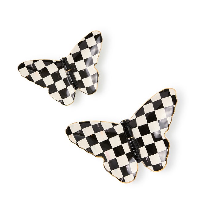 Mackenzie Childs Trinket Dishes Butterfly Courtly (Set of 2)