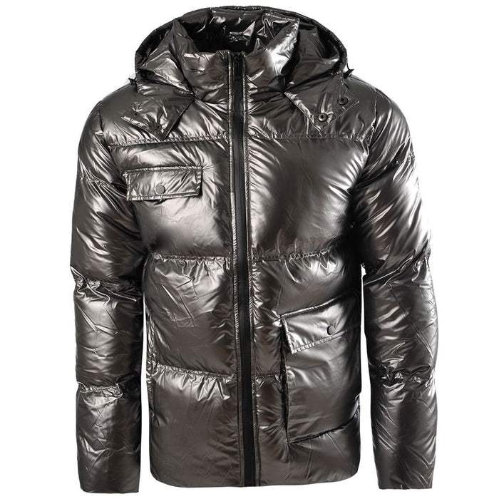 Men's Plain Hooded Puffer Jacket