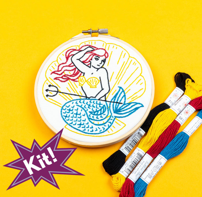 Mermaid 5" Embroidery Kit -- PopLush Embroidery
