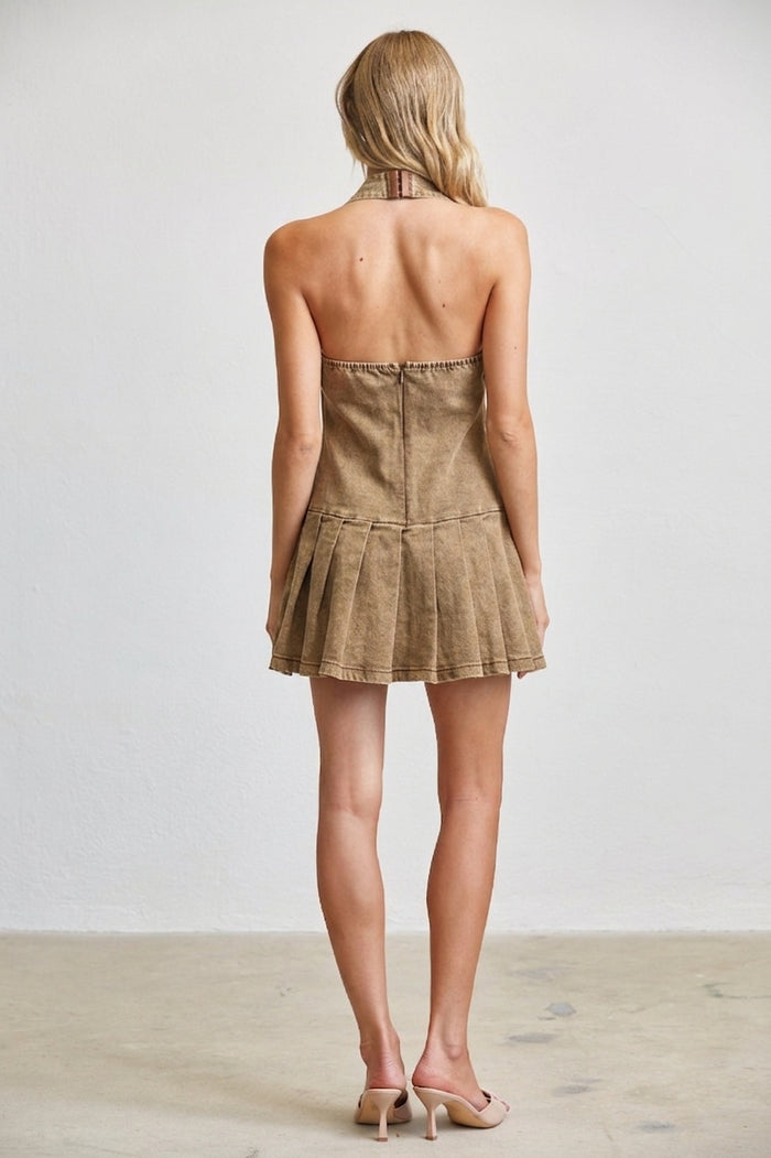 Napoleon Military Halter Mini Dress
