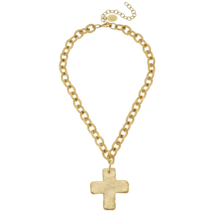 Necklace Cross Charm Gold