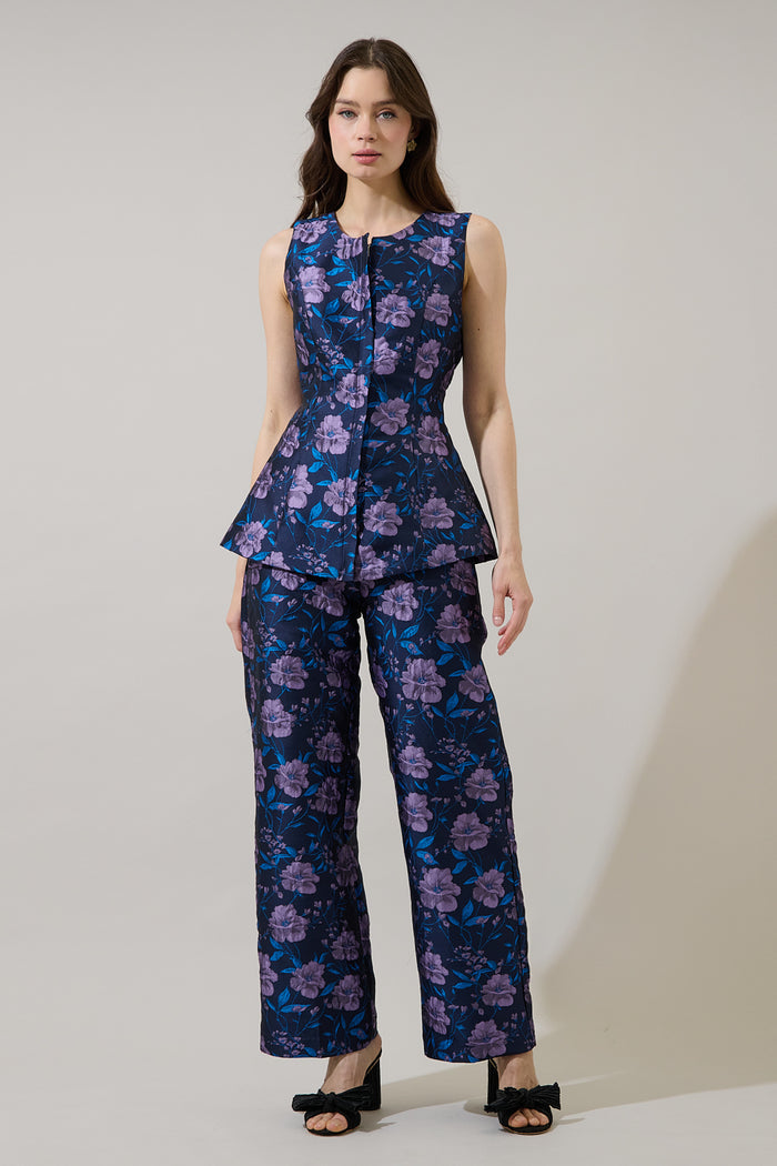 Nicole Jacquard Bern Wide Leg Pants