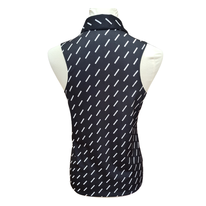 Nike Dri-Fit Black & White Dash Sleeveless Polo Size S