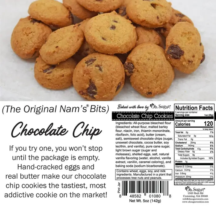 Oh Sugar! Made in GA Chocolate Chip Cookies Plastic Pint Jar - Findlay Rowe Designs