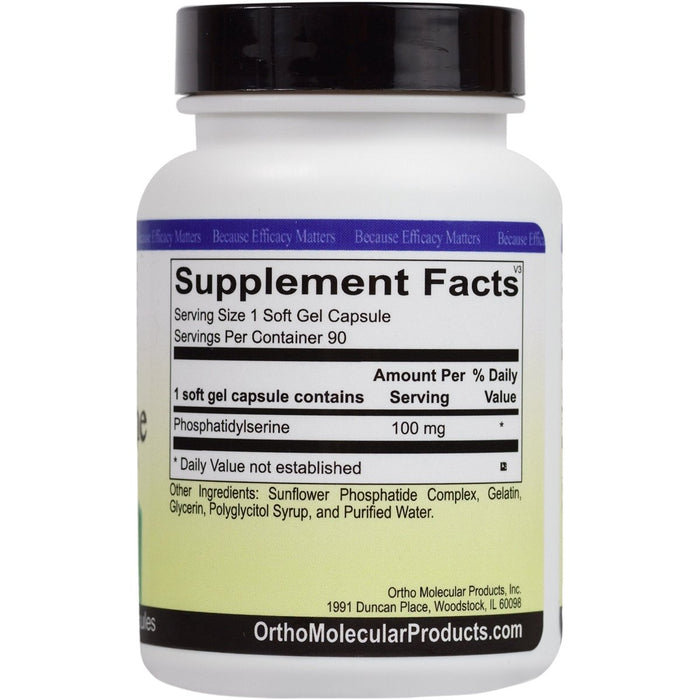 Ortho Molecular - Phosphatidylserine - 90 Softgels - Supplement Facts panel