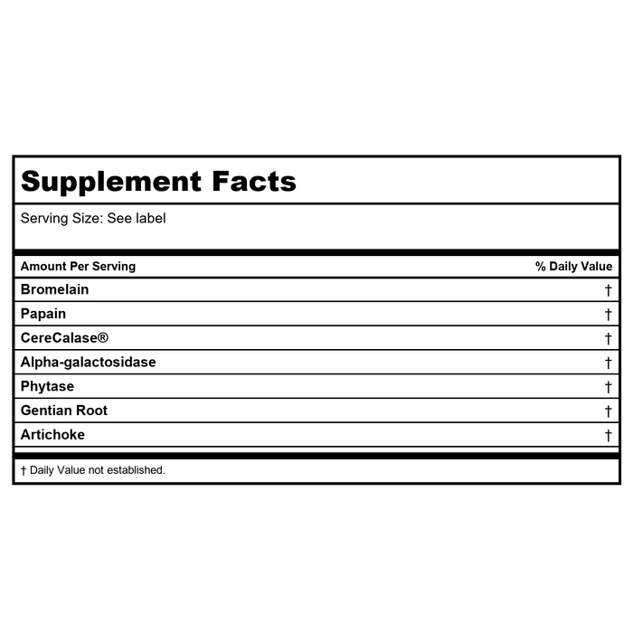 Ortho Molecular Products Digestzyme V Capsules, 90 Count - Supplement Facts panel