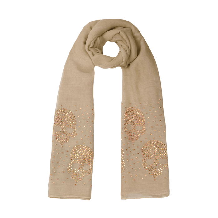 Pañuelo calaveras Doro beige