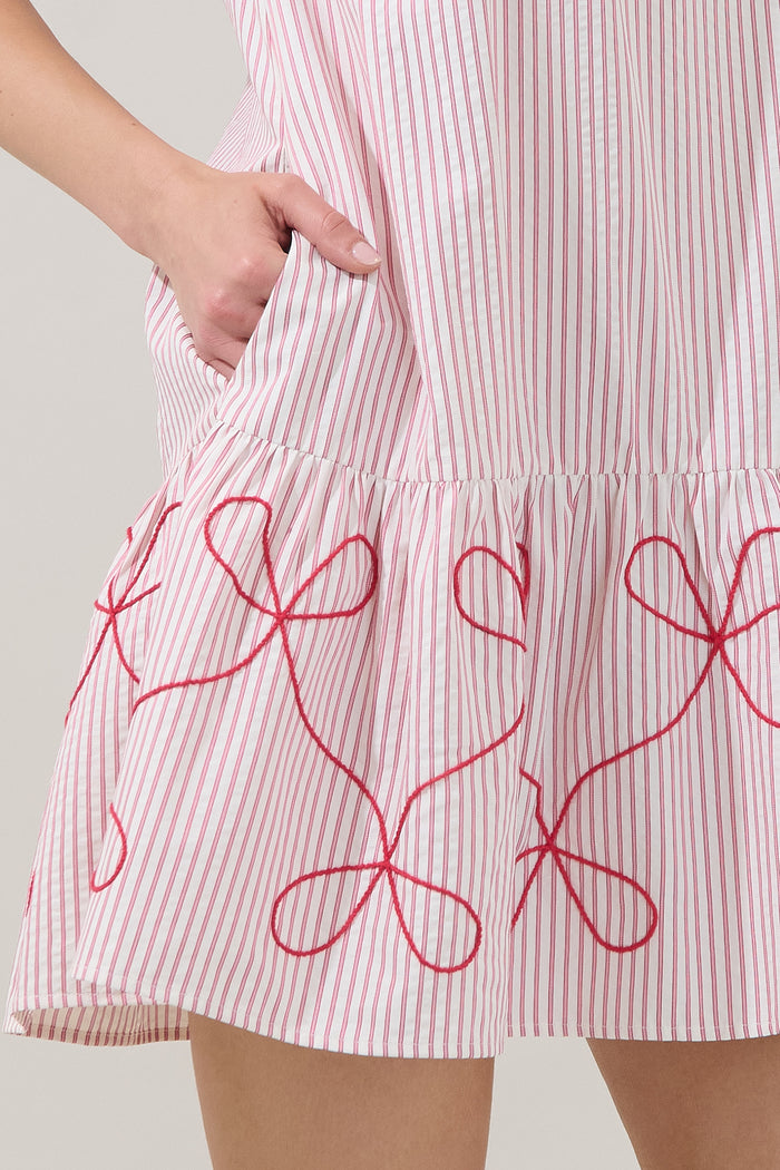 Pollie Embroidered Shift Mini Dress