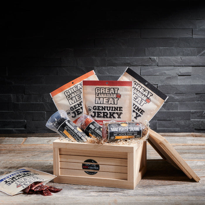 Pound Of Meat BroCrate, gifts for men, salami, beef jerky