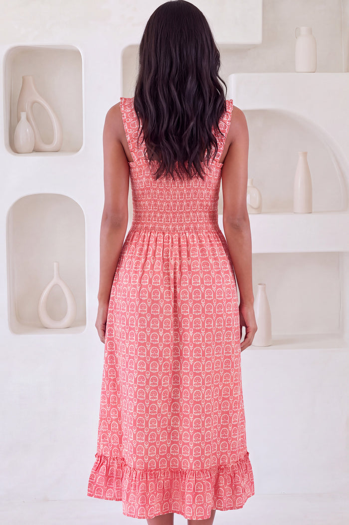 Rhianna Organic Cotton Dress | Red/White