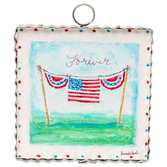 Round Top Print Mini Forever Free Flag