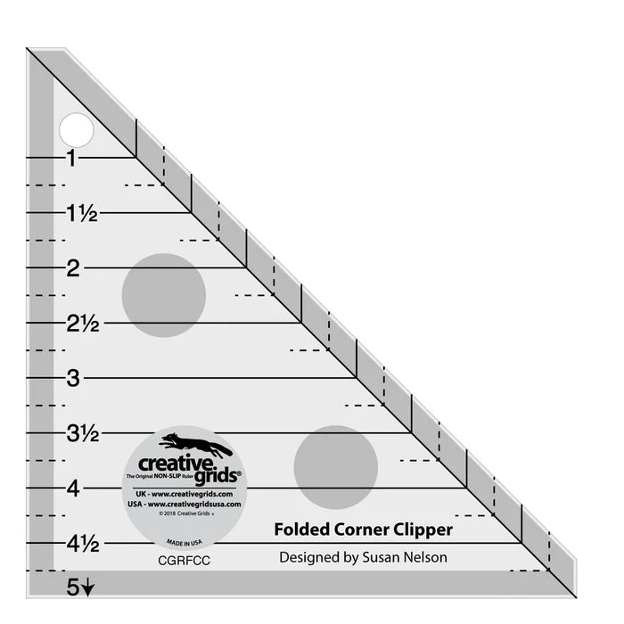 Ruler - Creative Grids Quilt Ruler Folded Corner Clipper Tool # CGRFCC