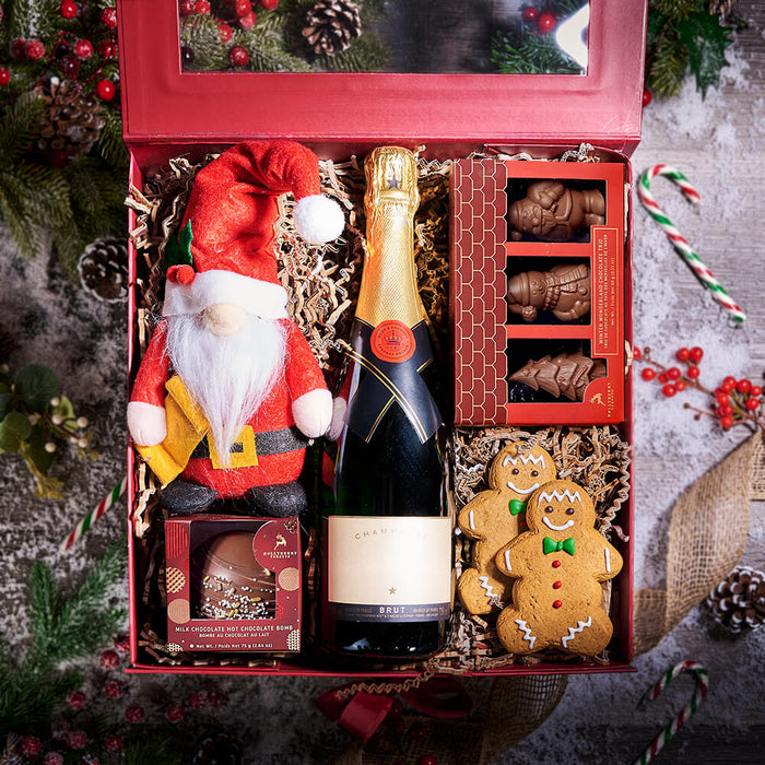 Santa's Sparkling Wine Gift Box, champagne gift, champagne, gourmet gift, gourmet, sparkling wine gift, sparkling wine, gourmet gift, gourmet, christmas gift, christmas, holiday gift, holiday