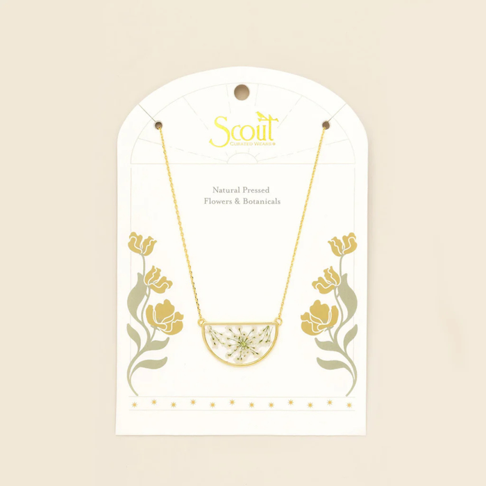 Scout Curated Wears Pressed Flower Necklace - White Lace Flower